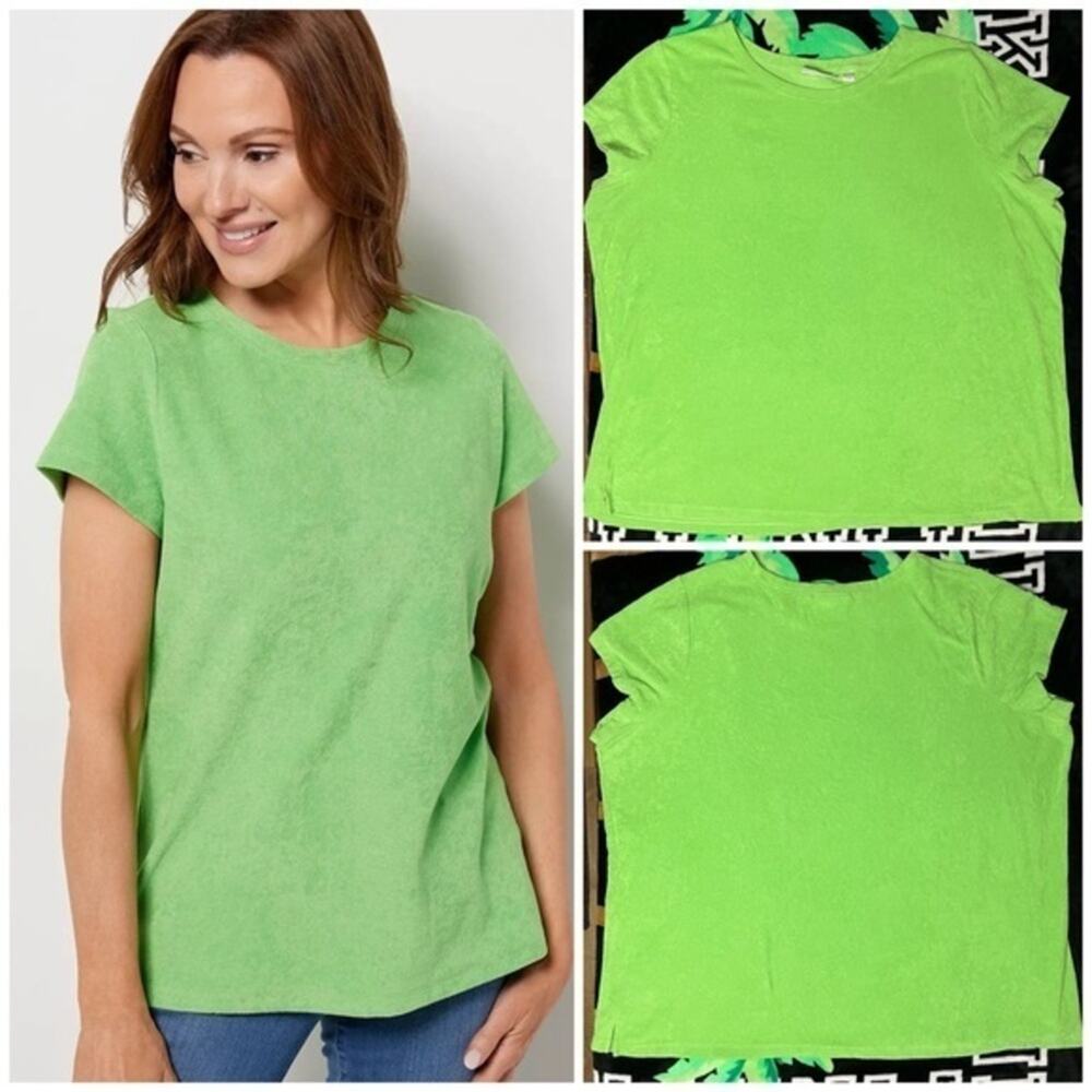 NWOT! Belle Beach by Kim Gravel Poolside Terry Short Sleeve T-Shirt